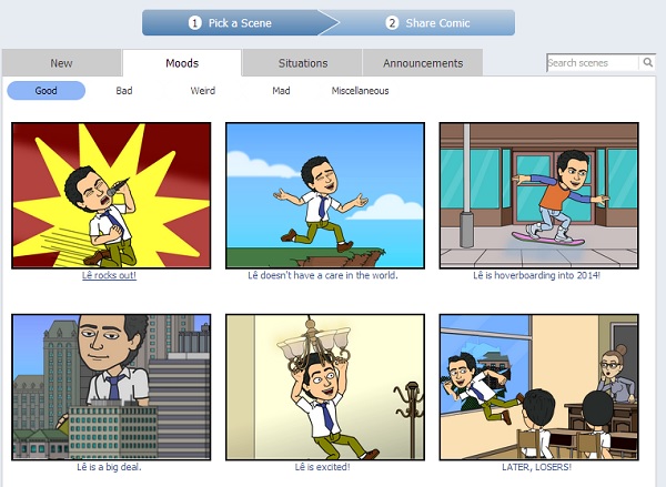 Cách tạo thiệp Valentine với Bitstrips