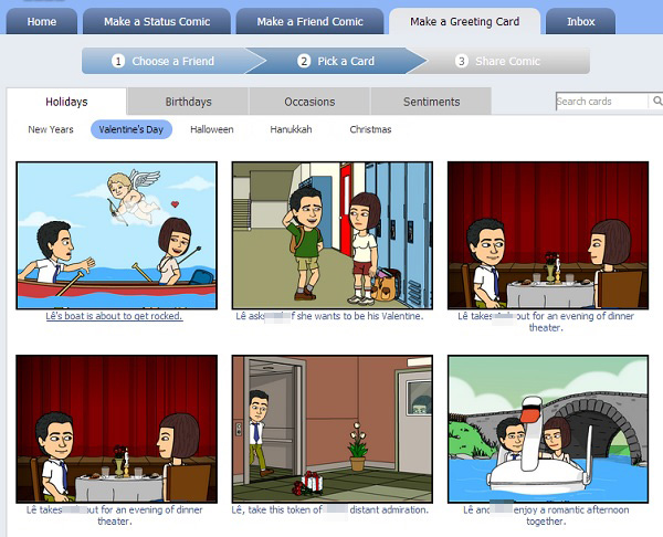 Cách tạo thiệp Valentine với Bitstrips