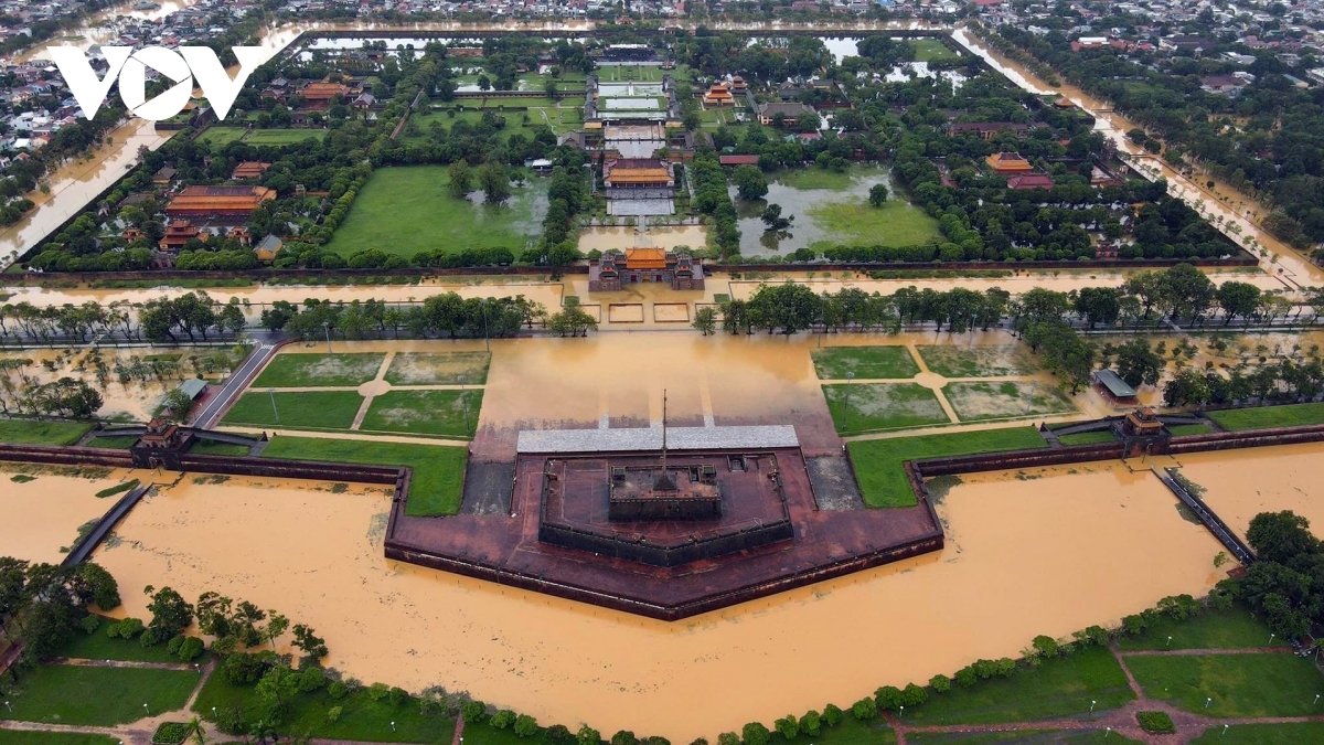 A panoramic shot of Hue Imperial Citadel from high above