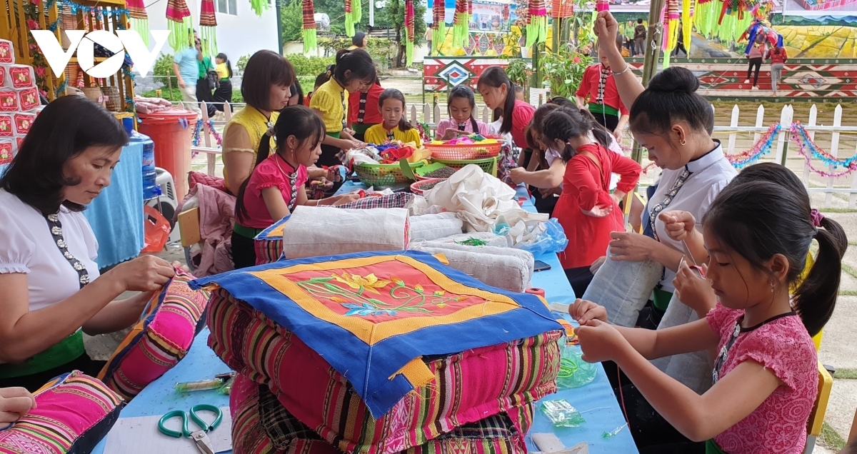 Selling brocade items serves as a significant revenue stream for local residents.