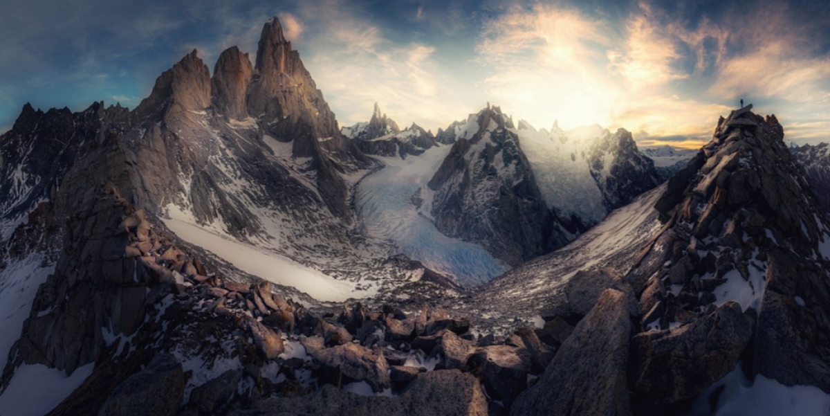 A photo showcasing the Patagonia Peaks in Argentina by US photographer Tyler Light takes the 2020 One of A Kind award.
