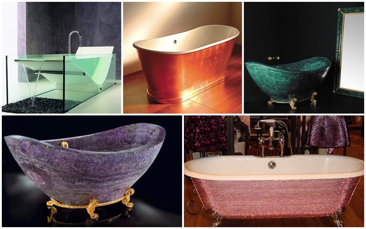 Những chiếc bồn tắm thuộc diện đắt đỏ nhất thế giới phải kể đến Le Grand Queen, Golden tub, The Baldi Rock Crystal tub...