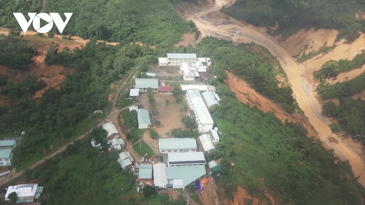 Emergency supplies will be dropped on to the playground of a school in Phuoc Loc commune.