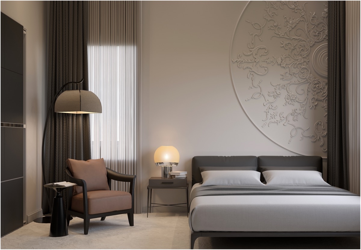 : Các khuôn hình tròn sẽ là điểm nhấn ấn tượng trong phòng ngủ đặc biệt này.