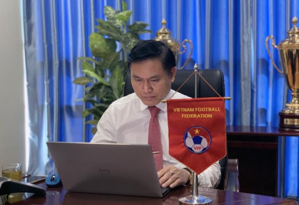 Tran Anh Tu, head of the Vietnam Football Federation’s Futsal Department and member of the AFC’s Futsal and Beach Soccer Committee, attends the online meeting.