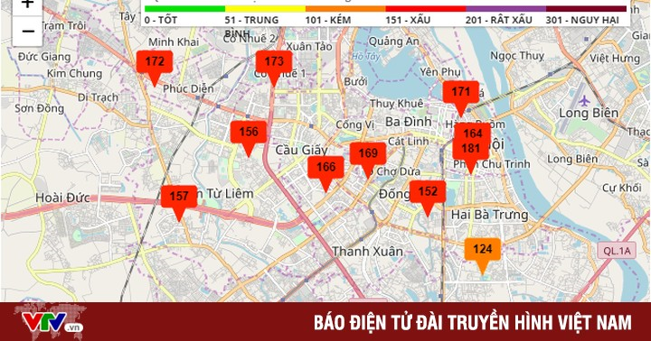 Nghe VietNamNet: Chất lượng không khí ở Hà Nội đang ở mức xấu, ảnh hưởng đến sức khỏe người dân