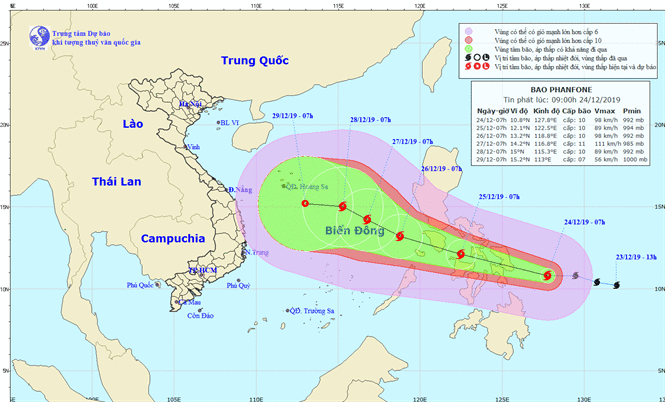 Nghe VietNamNet: Bão Phanfone có khả năng vào Biển Đông