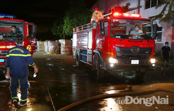 Hàng chục xe chữa cháy chuyên nghiệp được tăng cường đến hiện trường