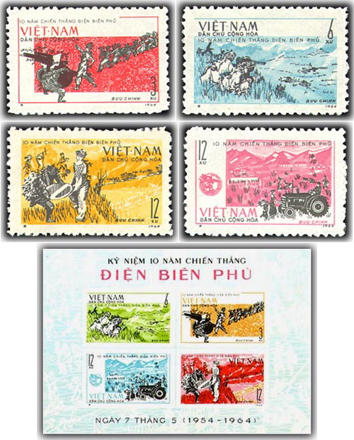 Điểm lại các bộ tem bưu chính về chiến thắng Điện Biên Phủ - ảnh 2