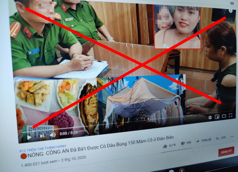 Tin giả vụ 'cô dâu bùng 150 mâm cỗ' lọt top trending trên YouTube