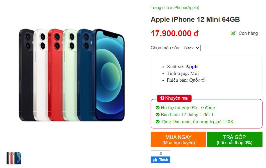 iPhone 12 mini xach tay Han Quoc anh 1