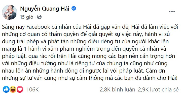 Quang Hai bi hack Facebook anh 2