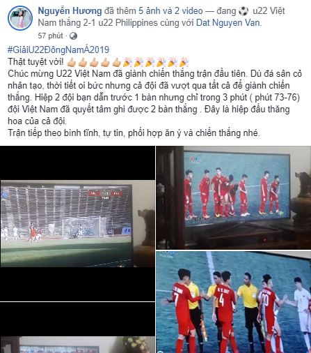 Dan mang gui loi chuc mung chien thang den tuyen U22 Viet Nam hinh anh 1