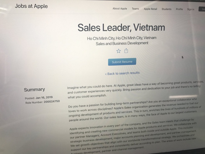 Apple tuyen Giam doc kinh doanh tai Viet Nam hinh anh 1