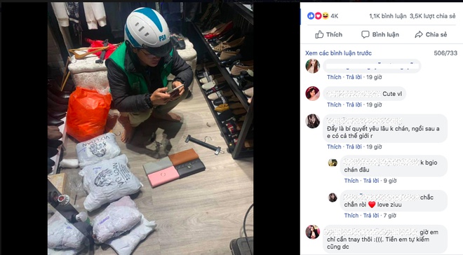 Nam shipper di lam som chup anh qua Valentine, goi dien cho vo chon hinh anh 2