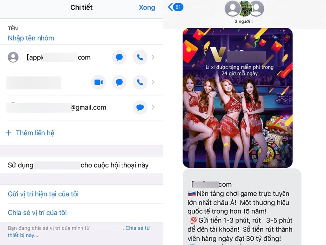 Nguoi dung than phien vi quang cao co bac ngap tran iMessage Group anh 1