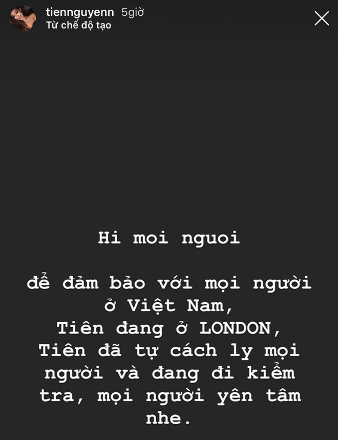 Tien Nguyen tu cach ly o Anh sau khi tu Italy tro ve hinh anh 1 f9d05ab4dedf25817cce.jpg