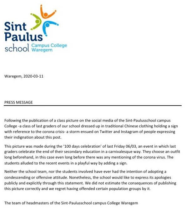 Truong hoc Bi xin loi vi buc anh doi non la, gio bien virus corona hinh anh 2 statement_edited.jpg