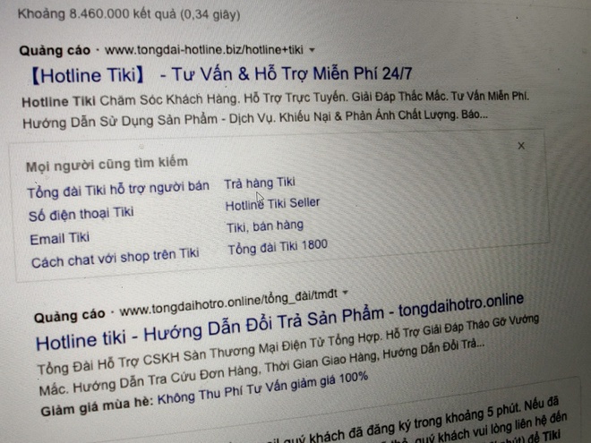 Google ban quang cao website ho tro mao danh Tiki anh 2