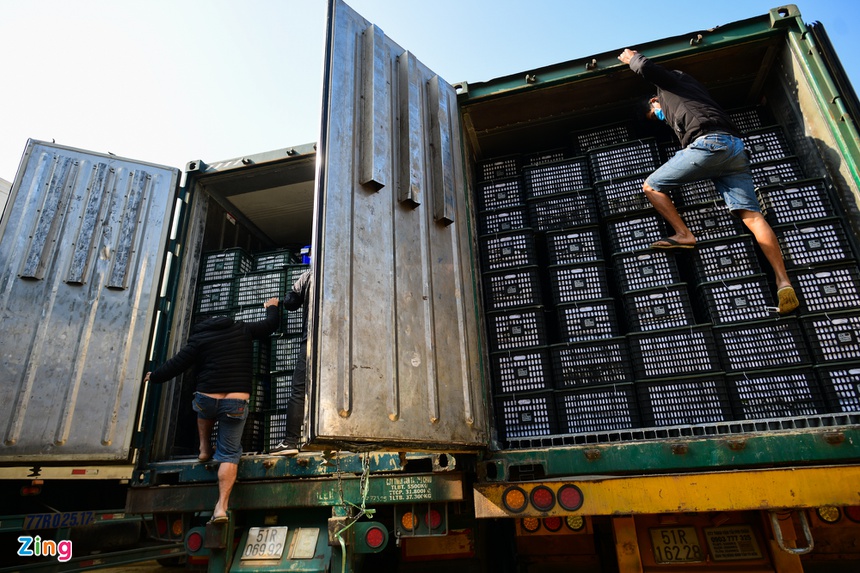 xe container un u vi tac bien, cua khau Lang Son un tac, nong san xuat khau anh 16