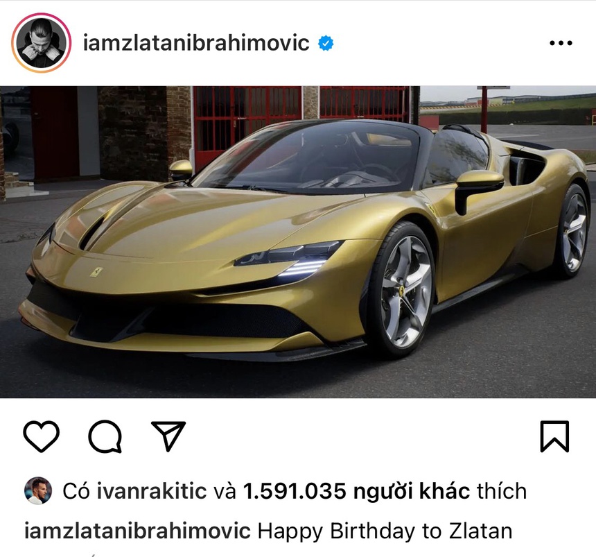 Ibrahimovic mua siêu xe Ferrari SF90 Stradale mừng sinh nhật 40 tuổi