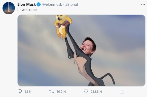 Elon Musk tiep tuc giup Dogecoin tang gia anh 1