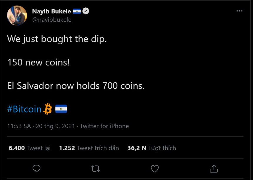 Tong thong El Salvador tiep tuc 'bat day' Bitcoin anh 1