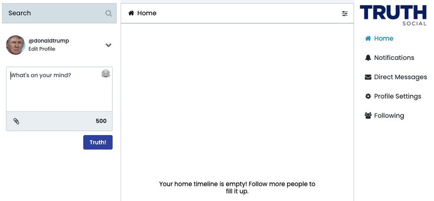 Donald Trump, Donald J. Trump, Donald Trump Jr., mang xa hoi, cam cua, Truth Social anh 2