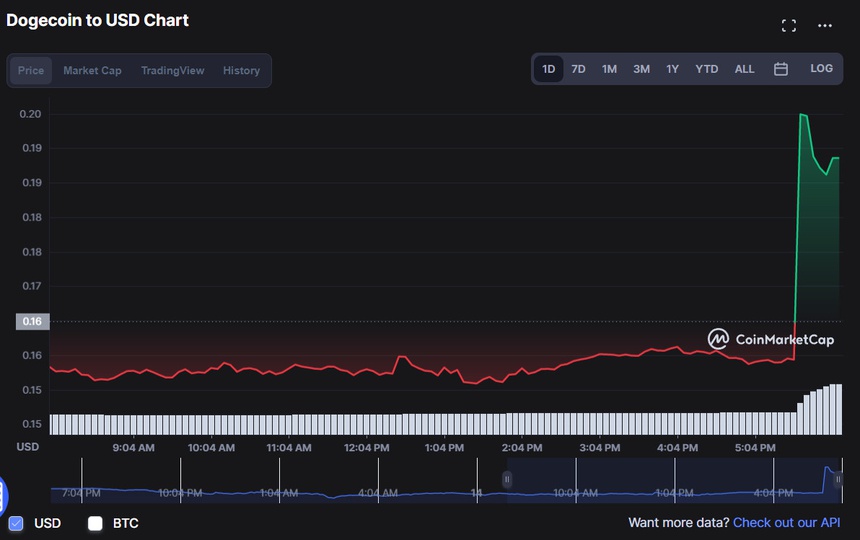 Gia Dogecoin tang 30% sau bai dang cua Elon Musk anh 2