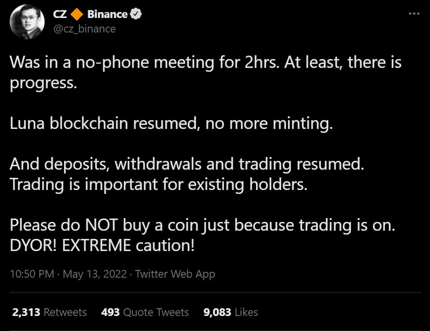 Binance mo lai giao dich LUNA anh 2